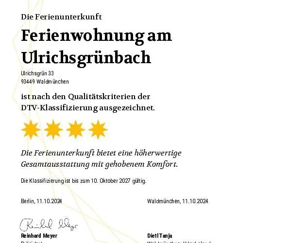 Am Ulrichsgruenbach Apartament *